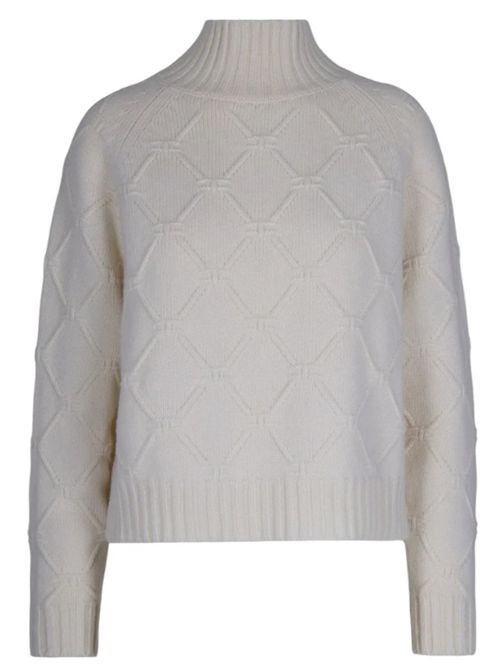 JACQUARD RHOMBUS PULLOVER ELISABETTA FRANCHI | MK55T57E2DZ9 Milk